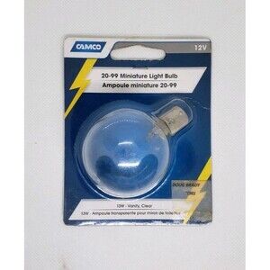 Camco 20 - 99 Miniature Light Bulb 12V Clear New And Sealed In A Box 54709......